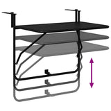 Hanging Balcony Table Folding Black 60 x 39 x 65 cm Steel 42008075