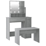 Dressing Table Set with LED Grey Sonoma Engineered Wood 3114121