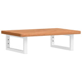 Basin Shelf Wall Mounted Steel and Solid Wood Beech 3302368