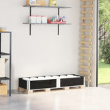 Pallet Collar Black 150x50 cm Solid Wood Pine 4010294