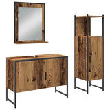 Bathroom Furniture Set with Door 3 pcs Brown 33 x 33 x 102.5 cm 3334374