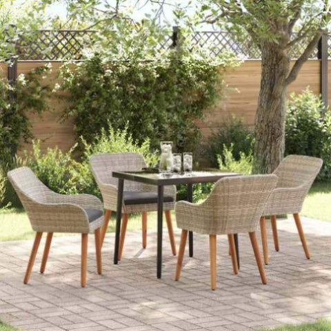 Dining Set Light grey Poly rattan 3261706