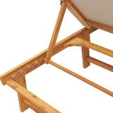 Sun Loungers 2 pcs with Table Taupe Solid Wood Acacia and Textilene 3279255
