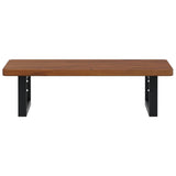 Basin Shelf Wall Mounted Steel and Solid Wood Oak 3302349