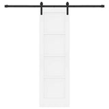 Sliding Door White and Black 61 x 198.5 cm Solid Pine Wood 3333185