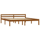 Bed Frame without Mattress Honey Brown Solid Pine Wood 180x200cm 283213
