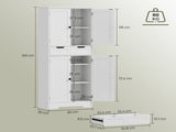 Tall Bathroom Cabinet, Freestanding Bathroom Storage Cabinet with Drawer, Shelves and Doors, 60 30 T3398P548730