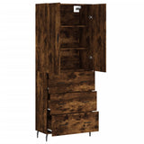 Highboard Smoked Oak 69.5x34x180 cm Engineered Wood 3195864