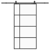 Sliding Door with Hardware Set Black 102,5x205 cm ESG Glass 3375952