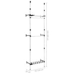 ZNTS Telescopic Wardrobe System with Rods and Shelf Aluminium 321114