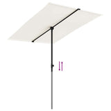 Garden Parasol with Aluminium Pole 2x1.5 m Sand White 47337
