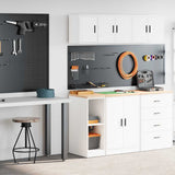 Garage Cabinets 2 pcs White Engineered Wood 3328260