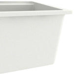 ZNTS Kitchen Sink with Overflow Hole White Granite 147064