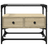 TV Cabinet with Glass Top Sonoma Oak 60x35x51 cm Engineered Wood 846055