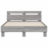 Bed Frame with LED without Mattress Grey Sonoma 120x200 cm 3207558