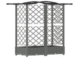 Raised Bed with Trellis and Roof Light Grey 124 x 40 x 123 cm 42032581