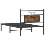 Bed Frame without Mattress Smoked Oak 75x190 cm Small Single Engineered Wood 4106733