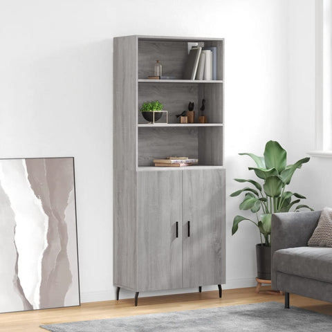 Highboard Grey Sonoma 69.5x34x180 cm Engineered Wood 3189275