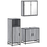 3 Piece Bathroom Furniture Set Grey Sonoma Engineered Wood 3300948