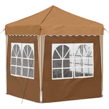 Pop-up Party Tent 195 x 195 x 245 cm Beige Oxford Fabric 42019738