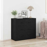 Sideboard with Drawer Black Oak 80 x 33 x 70 cm Engineered Wood 862802