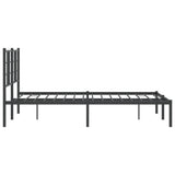 Metal Bed Frame without Mattress with Headboard Black 120x190cm 355558