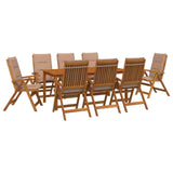 9-Piece Garden Dining Set 9 pcs Natural Solid Acacia Wood 3434629