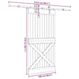 Sliding Door with Hardware Set 100x210 cm Solid Wood Pine 3332795