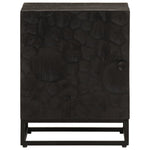 ZNTS Bedside Cabinet Black 40x30x50 cm Solid Wood Mango and Iron 372004