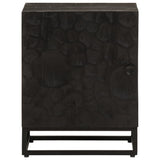 ZNTS Bedside Cabinet Black 40x30x50 cm Solid Wood Mango and Iron 372004