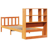 Bookcase Bed without Mattress Wax Brown 100x200 cm Solid Wood Pine 3321720