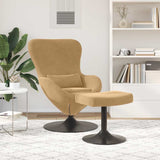 Egg Chair with Footstool Brown 63 x 73 x 90 cm Velvet 42002752