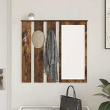 Wall-Mounted Coat Rack with Shelf Smoked oak 84 x 10 x 80 cm 874495