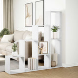 Room Divider Bookcase 4-Tier White 143.5x29x143.5 cm Engineered Wood 857994