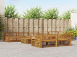 Outdoor Sofa Set 9 pcs Natural Solid Acacia Wood 3373714