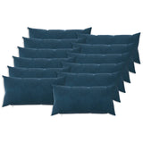 Cushion Cover 12 pcs HEERLEN Blue 40 x 80 cm Velvet 909813