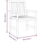 Garden Dining Chair Set of 3 Natural wood Solid acacia wood 362228