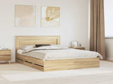 Bed Frame with Drawer Sonoma Oak 140 x 190 cm Engineer Wood 3410173