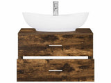 Bathroom Furniture Set Smoked Oak Engineered Wood 3404402