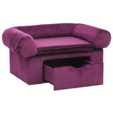 Dog Sofa with Drawer Burgundy 75x50x38 cm Plush 171081