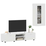 TV Cabinet Set FLORIN 3 pcs High Gloss White Engineered Wood 3397928