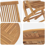 Garden Dining Set Folding 5 pcs Brown Solid Teak wood 3385970
