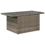 7 Piece Garden Sofa Set with Cushions Grey Poly Rattan Acacia 3326112