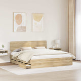 Bed Frame with Drawer Sonoma Oak 180 x 200 cm Engineered Wood 3412159