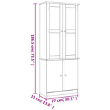 Glass Display Cabinet ALTA White 77x35x186.5 cm Solid Wood Pine 353950