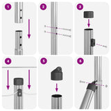 Fence Post Other 52 pcs Grey 3.2 x 3.2 x 88.5 cm Steel 3350270