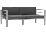 Two-Seater Aluminium Garden Sofa - Grey T3398P314165