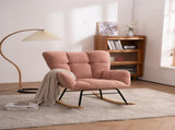 Mid Century Modern Teddy Fabric Tufted Upholstered Rocking Chair Padded Seat For Living Room W139760758