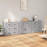 Sideboards 3 pcs Concrete Grey Engineered Wood 3185427