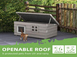 Wooden Outdoor Cat House, Elevated Cat Shelter Kennel, Pet Play House with Openable Top, Asphalt T3398P551673